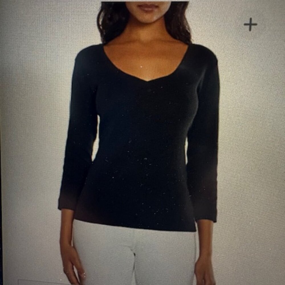 Three  Dots Black Tee Shirt XL (runs small more like M/L)